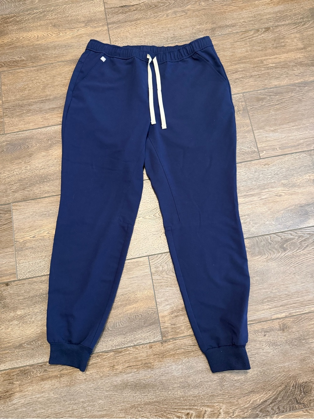 Figs Navy Sweatpants with Gray Drawstring